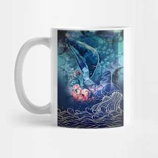 Leonard the Whale Victorian Old Fashioned Astrological Zodiac Gentleman Crescent Moon Mug